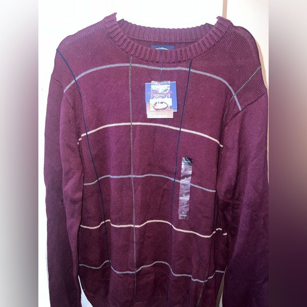 Croft & Barrow Men's Burgundy Crewneck Sweater - Picture 1 of 8